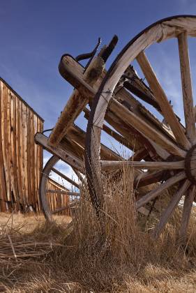 Wagon Wheel Wagon Wheels in Bodie State Historical Park, California