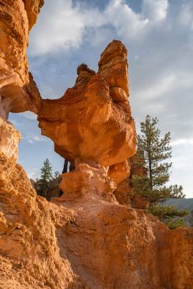 Turret Arch 1 Turret Arch at sunrise. Turret Arch is near Tropic Ditch Falls and Mossy Cave in Bryce Canyon National Park