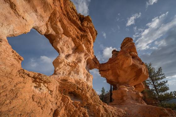 Turret Arch 2 Turret Arch at sunrise. Turret Arch is near Tropic Ditch Falls and Mossy Cave in Bryce Canyon National Park