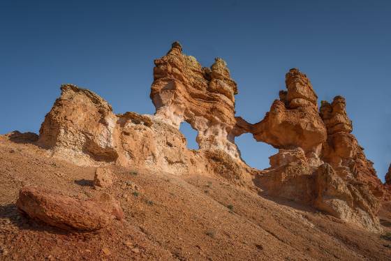 Turret Arch 4 Turret Arch at sunrise. Turret Arch is near Tropic Ditch Falls and Mossy Cave in Bryce Canyon National Park