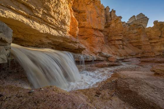 Water Canyon Falls 2 Waterfall in Water Canyon along the Tropic Ditch in Bryce Canyon National Park