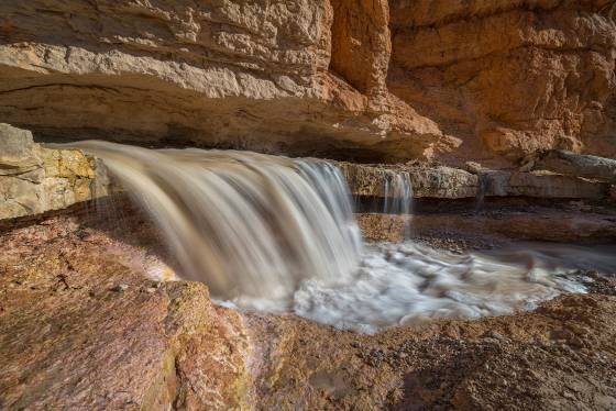 Water Canyon Falls 3 Waterfall in Water Canyon along the Tropic Ditch in Bryce Canyon National Park