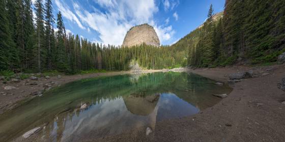 Mirror Lake and the Big Beehive Mirror Lake and the Big Beehive near Lake Louise in Banff National Park