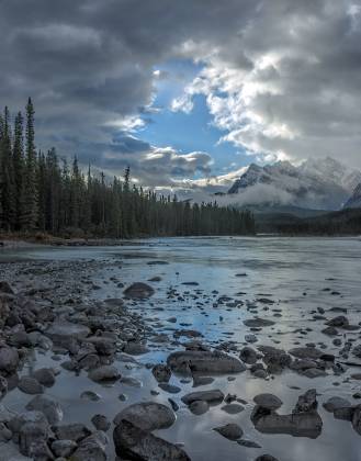 Athabasca River 6 The Athabasca River seen from Icefields Parkway in Jasper National Park