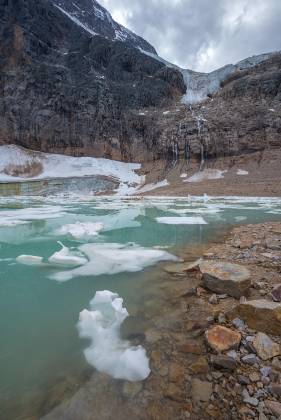Angel Glacier Cavell Lake and Angel Glacier in Jasper National Park