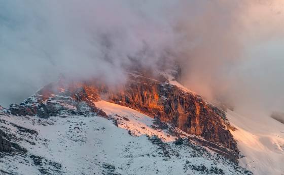 Cathedral Mountain Summit Cathedral Mountain at Sunrise near Lake O'hara in Yoho National Park