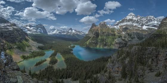 Opabin Prospect Panorama Mary Lakes and Lake O'hara see from Opabin Prospect in Yoho National Park