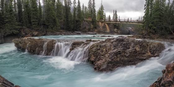 Natural Bridge Panorama 2 Natural Bridge on Kicking Horse River in Yoho National Park