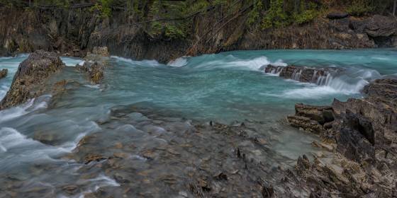 Natural Bridge Panorama Natural Bridge on Kicking Horse River in Yoho National Park