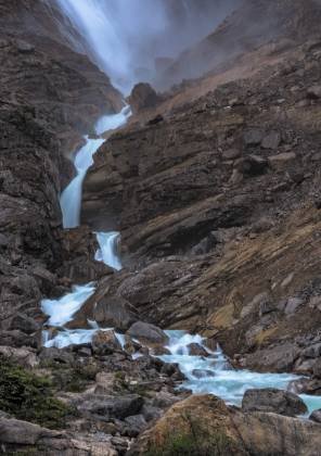 Takakkaw Falls Spray Takakkaw Falls seen from the trail in Yoho National Park