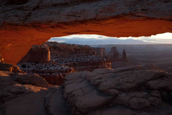Mesa Arch with a little snow