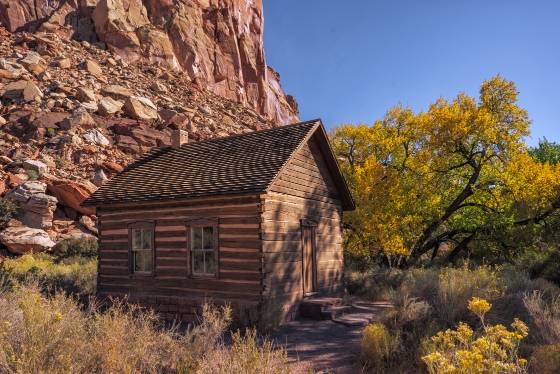Fruita Schoolhouse Exterior Fruita Schoolhouse in Capitol Reef National Park