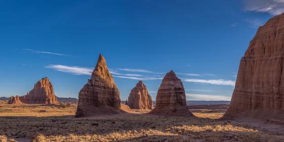 Lower Group Panorama The Lower Group including Temples of the Sun and Moon in Capitol Reef NP