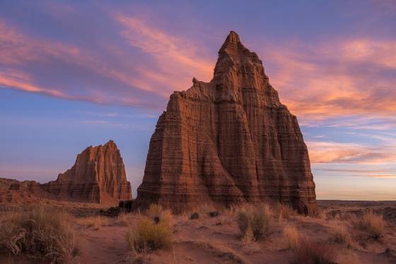 Temples of the Sun and Moon at Dawn 2 Dawn at Temples of the Sun and Moon in Capitol Reef National Park