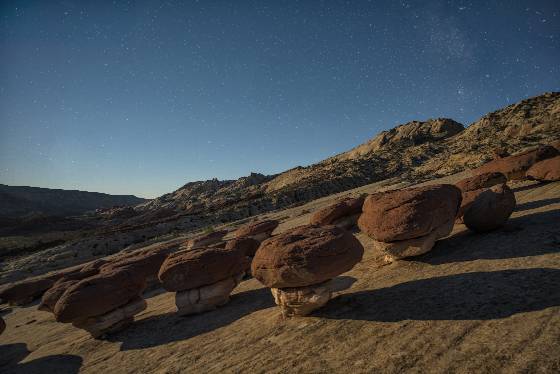 Hamburger Rocks under Full Moon 1 Full Harvest Moon lighting the Hamburger Rocks in Capitol Reef National Park