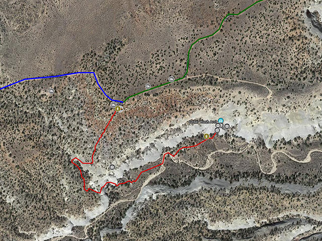 Google Map of the Cedar Wash Arch area