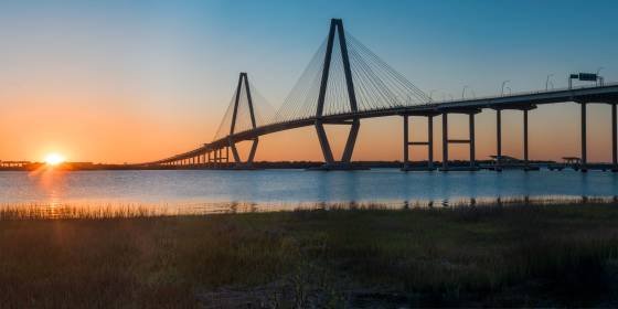 Arthur Ravanel Jr. Bridge Sunset Arthur Ravanel Jr. Bridge in Charleston, South Carolina