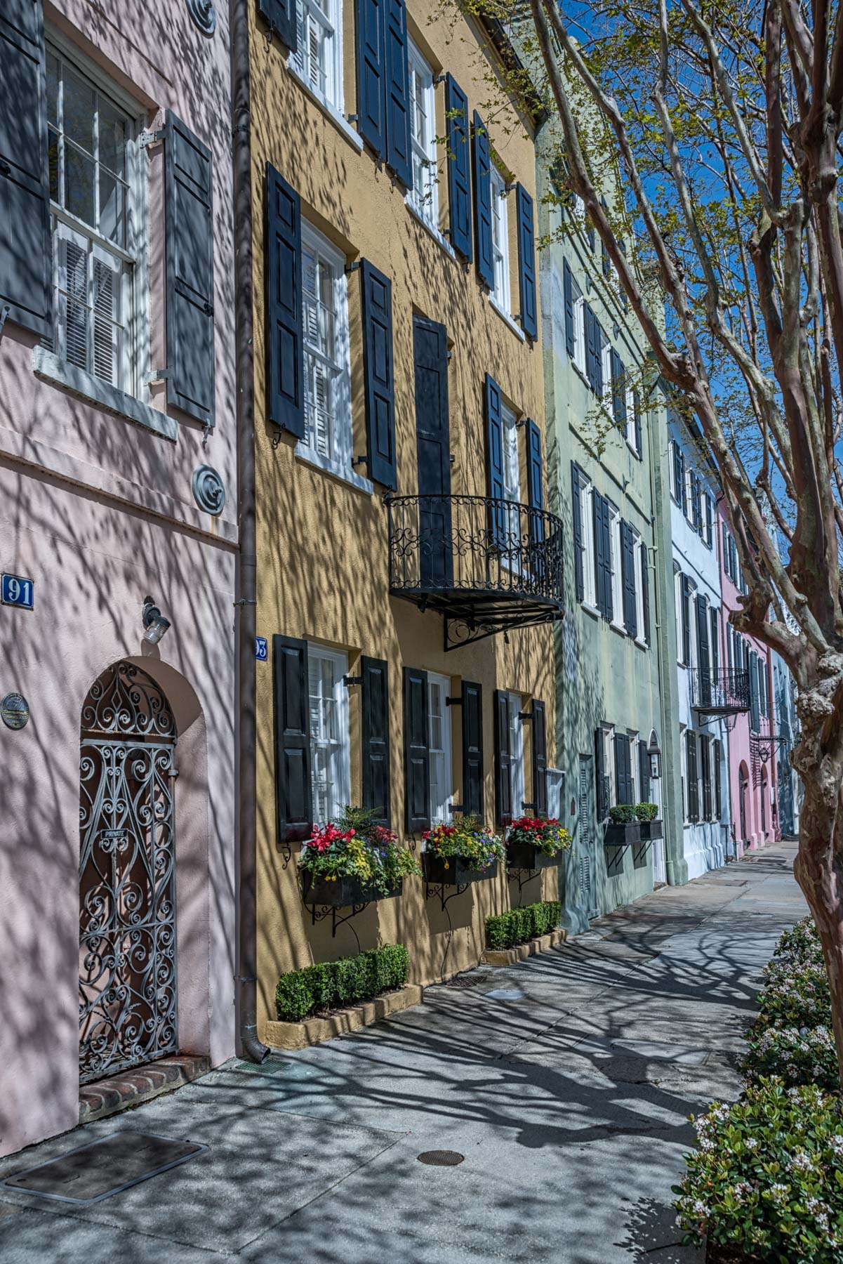 Rainbow Row in Charleston, South Carolina