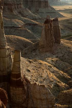 Looking downstream at dawn 2 Coal Mine Canyon in the Navajo Nation, Arizona