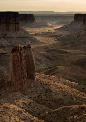 Looking downstream at dawn 3 Coal Mine Canyon in the Navajo Nation, Arizona