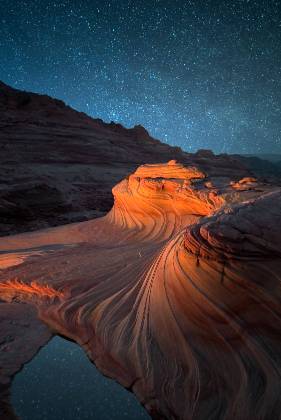Second Wave Light Painted The Second Wave in Coyote Buttes North, Arizona seen at night