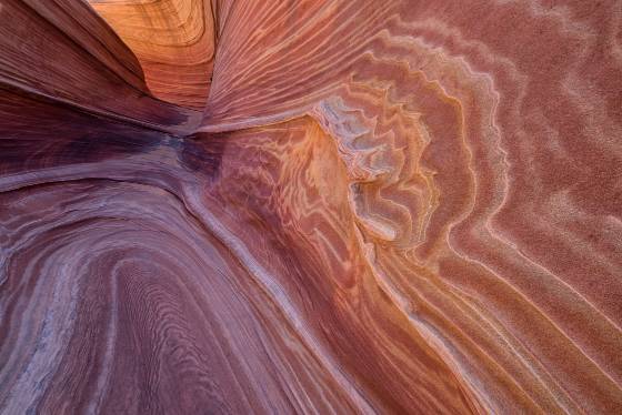 Wave Slot Wall Pattern 1 Soft Sediment Deformation in the small Slot Canyon at The Wave in Coyote Buttes North, Arizona