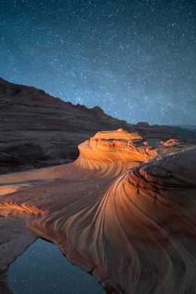 Second Wave Light Painted The Second Wave in Coyote Buttes North, Arizona seen at night