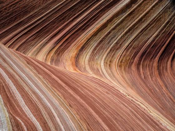 Wave Pattern Sandstone pattern at The Wave in Coyote Buttes North, Arizona