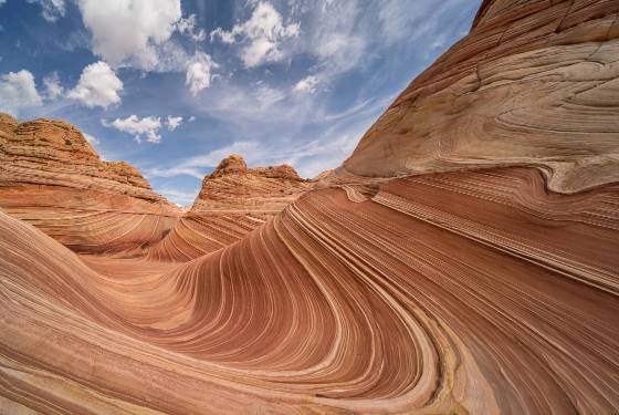 The view from the Wave at 10mm The view west from The Wave in Coyote Buttes North, Arizona