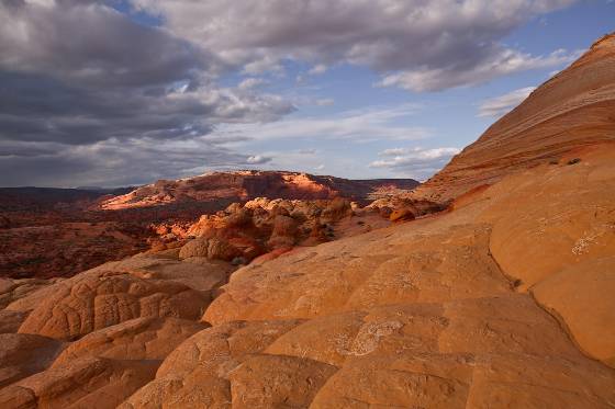 Late Light above The Wave Looking north at sunset from above The Wave