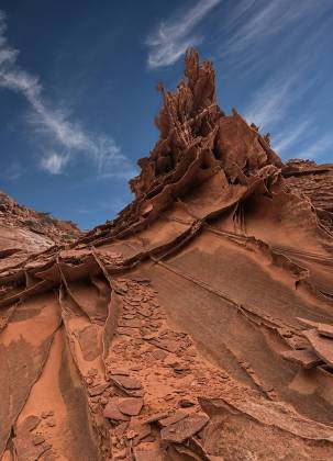 Above The Boneyard Lace (fin) rocks on the west side of Coyote Buttes North