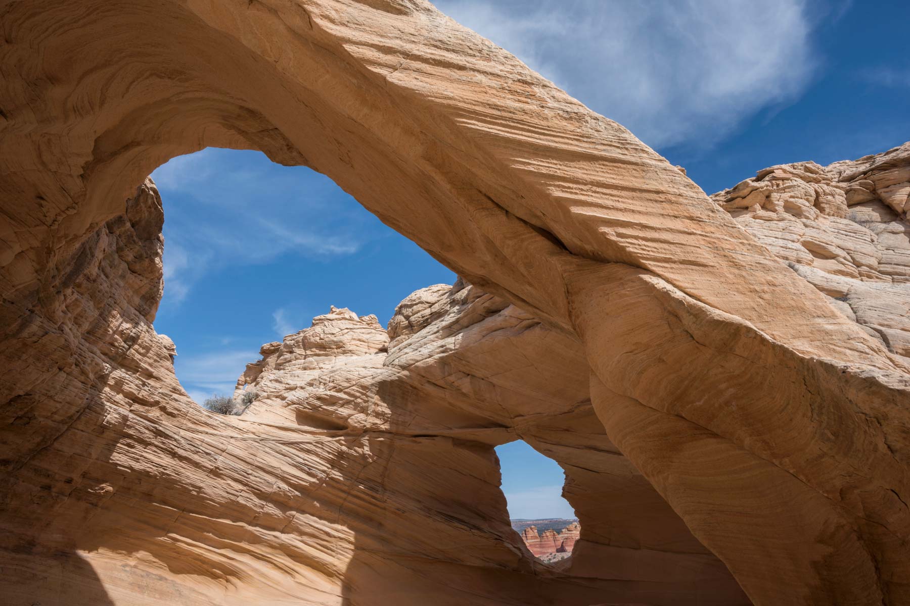 Melody Arch and Window on Top Rock in Coyote Buttes North