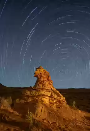 Star Trails over The Witches Hat The Witches Hat rock formation at night in Coyote Buttes South