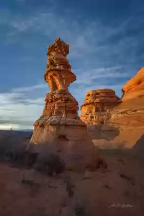 The Chess Queen at Dusk The Chess Queen hoodoo near Coyote Buttes South