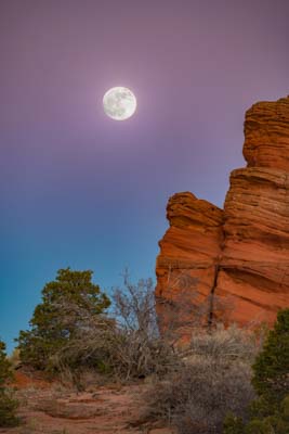 Full Moon over the Buttes near Pawhole in Coyote Buttes South