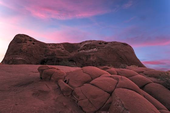 Dance Hall Rock some graffiti removed, at sunrise