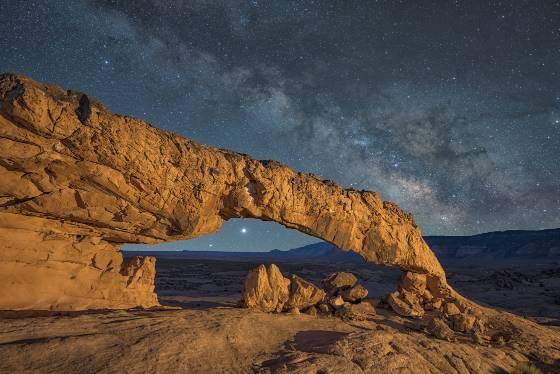 The Milky Way above Sunset Arch The Milky Way and Sunset Arch in Grand Staircase Escalante NM