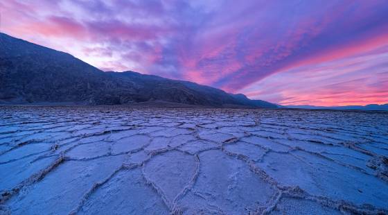 Badwater Salt Flats at Dawn Badwater in Death Valley National Park, California