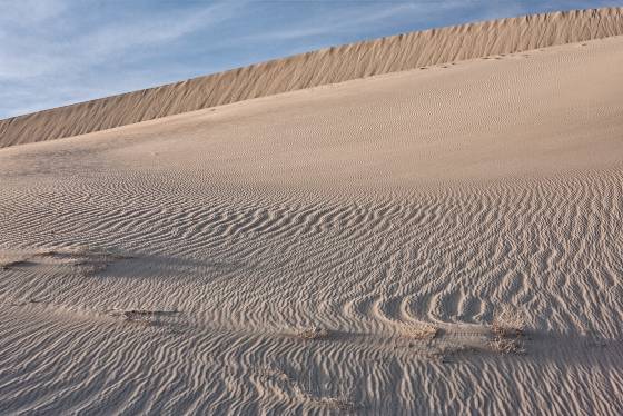 Dune Ridge Eureka Dunes in in Death Valley National Park, California