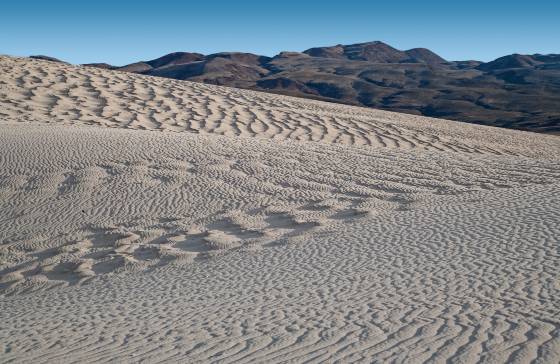 Many patterns Eureka Dunes in in Death Valley National Park, California