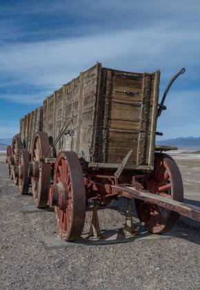 Twenty Mule Team Borax 2 Borac Wagons in Death Valley National Park, California