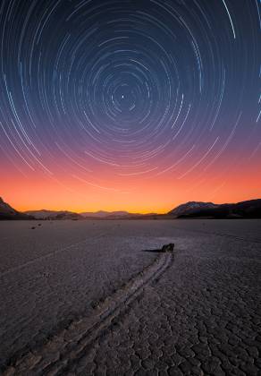 Startrails The Racetrack in Death Valley National Park, California