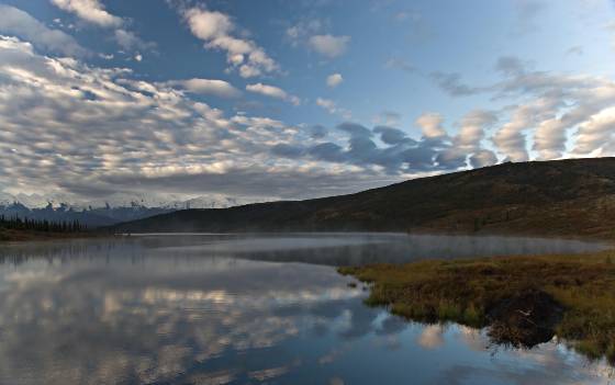 Reflected Clouds Clouds reflected in Wonder Lake in Denali National Park