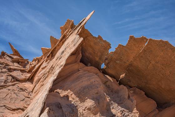 Bedlam 2 Disorganized fin rock on Edmaier's Secret, Grand Staircase Escalante National Monument