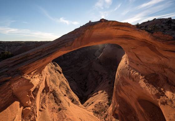Looking down canyon at Eggshell Arch Eggshell Arch, also known as Thanksgiving Arch, in the Navajo Nation, Arizona