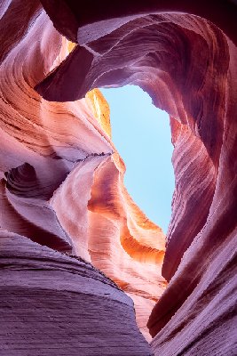 20231019PageAZ0068-HDR Vibrant colors of sandstone rock in Antelope Canyon, Page, AZ