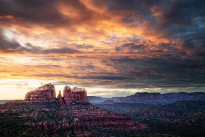 Cathedral Sunset Cathedral Rock under fiery sunset skies in Sedona, AZ