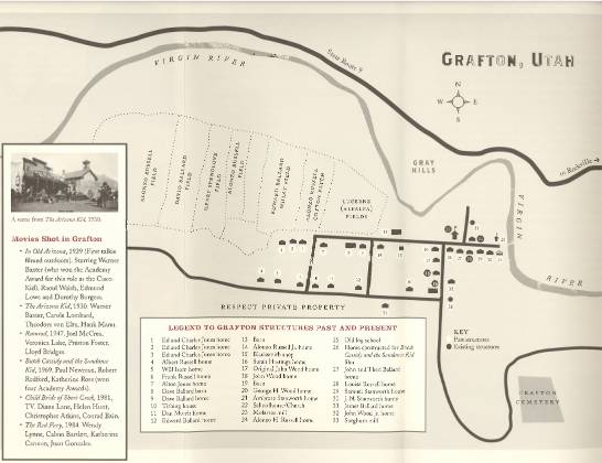 Grafton Building Map Map of the buildings in Grafton ghost town, Utah