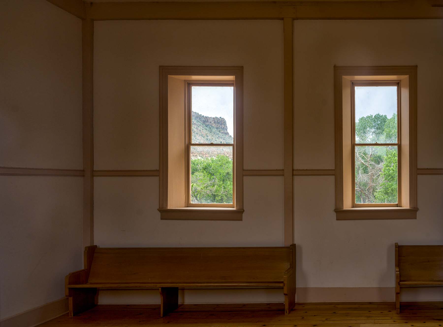 Interior of the church in Grafton gjost town, Utah