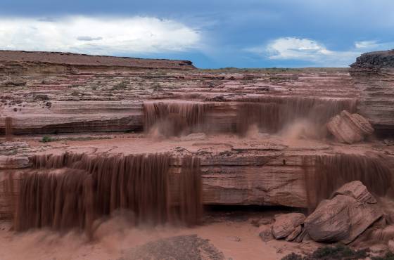 Grand Falls at Low Flow Grand Falls, aka Chocolate Falls, in the Navajo Nation, Arizona